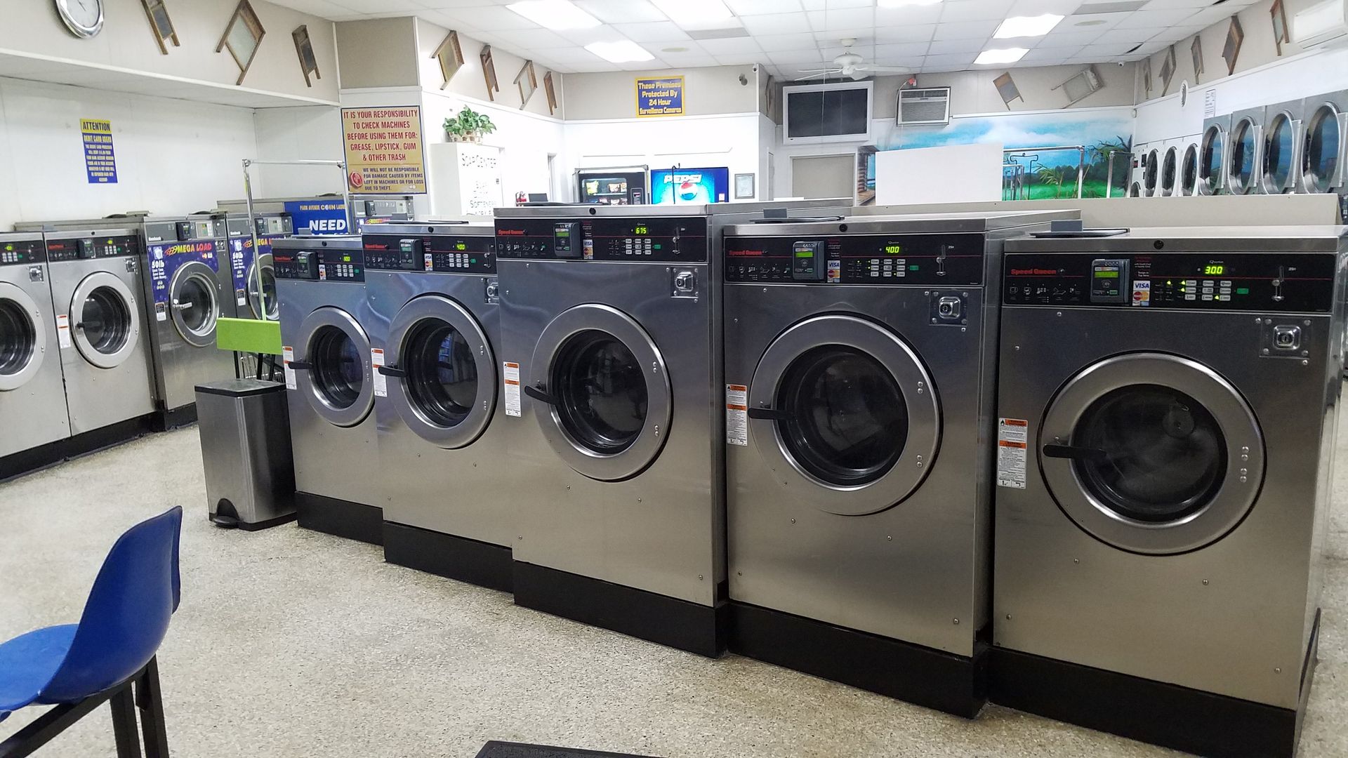Coin operated laundry machines