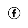 A black and white icon of a facebook logo in a circle.