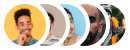 A group of people are standing next to each other in circles.