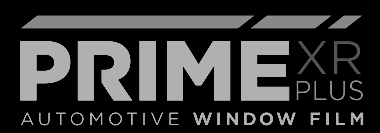 The logo for primexr plus automotive window film is black and white.