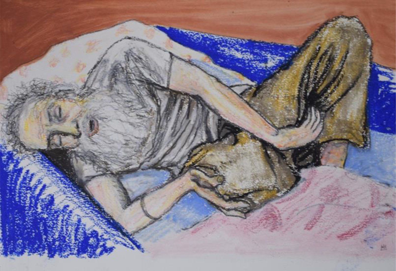 Remembering - 2018 oil pastel on watercolour paper