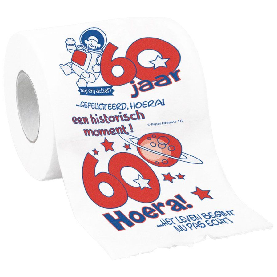Toiletpapier 60 jaar- Versiering 60 jaar