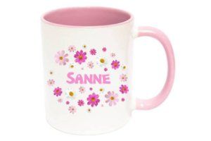 Bloemetjes mok met naam - Moederdag cadeau