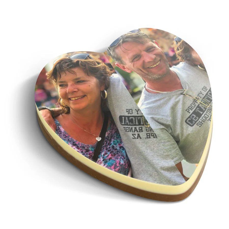 Chocolade hart met foto - Cadeau 60 jaar
