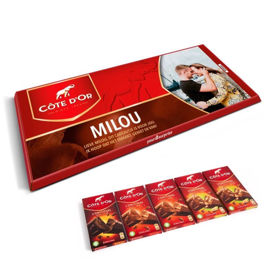 Côte d'Or reep met naam en foto - Chocolade cadeau