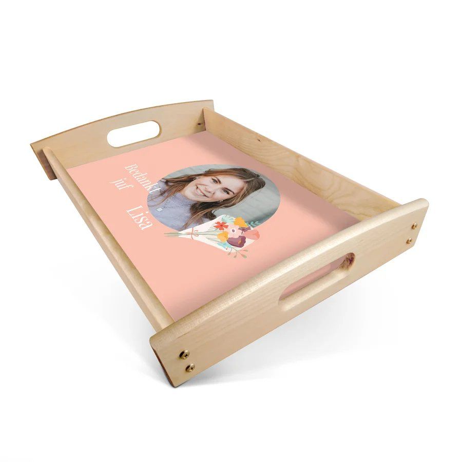 Dienblad met Foto - Cadeau voor de juf of meester