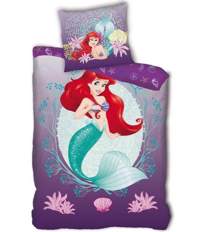 Kleine zeemeermin dekbedovertrek paars