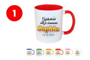 Eerste communie mok met naam en datum - Communie cadeau