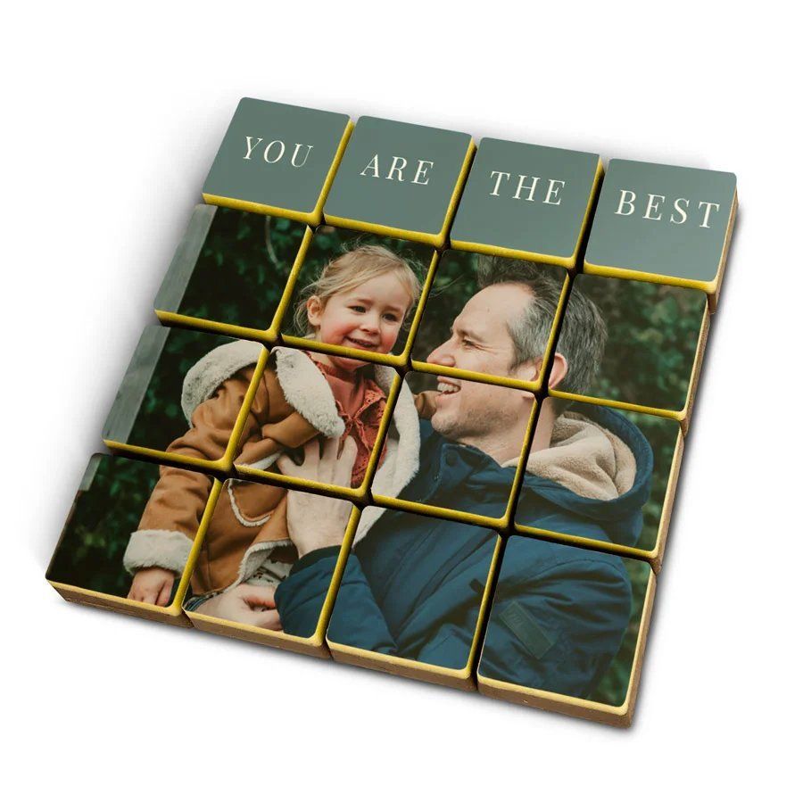 Foto op Chocolade Blokjes - Chocolade Cadeau