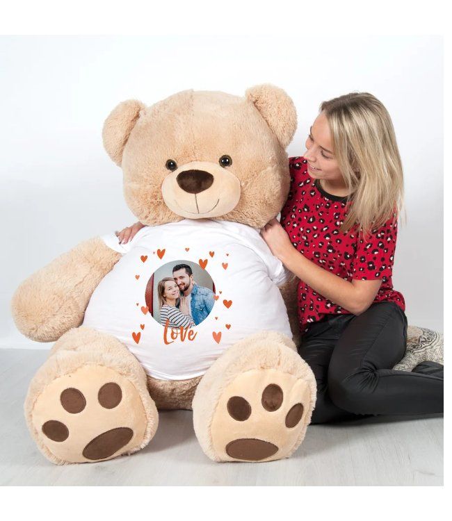 Giga Knuffelbeer met naam, tekst of foto - Valentijnscadau