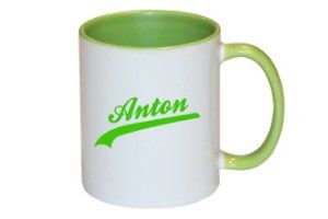 Groene funky mok met naam