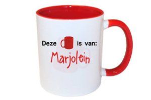 Rode mok met naam