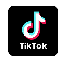 The tiktok logo is on a black square on a white background.