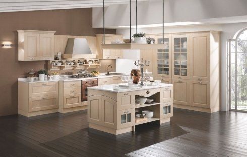 cucina con isola bianca