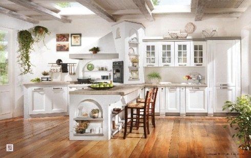cucina rustica con parquet