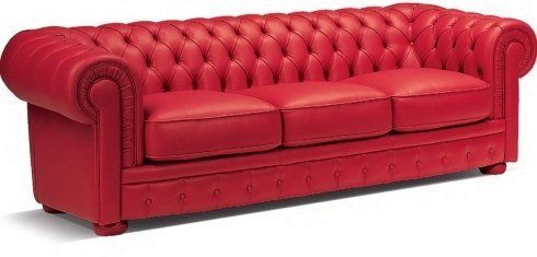 divano in pelle rosso