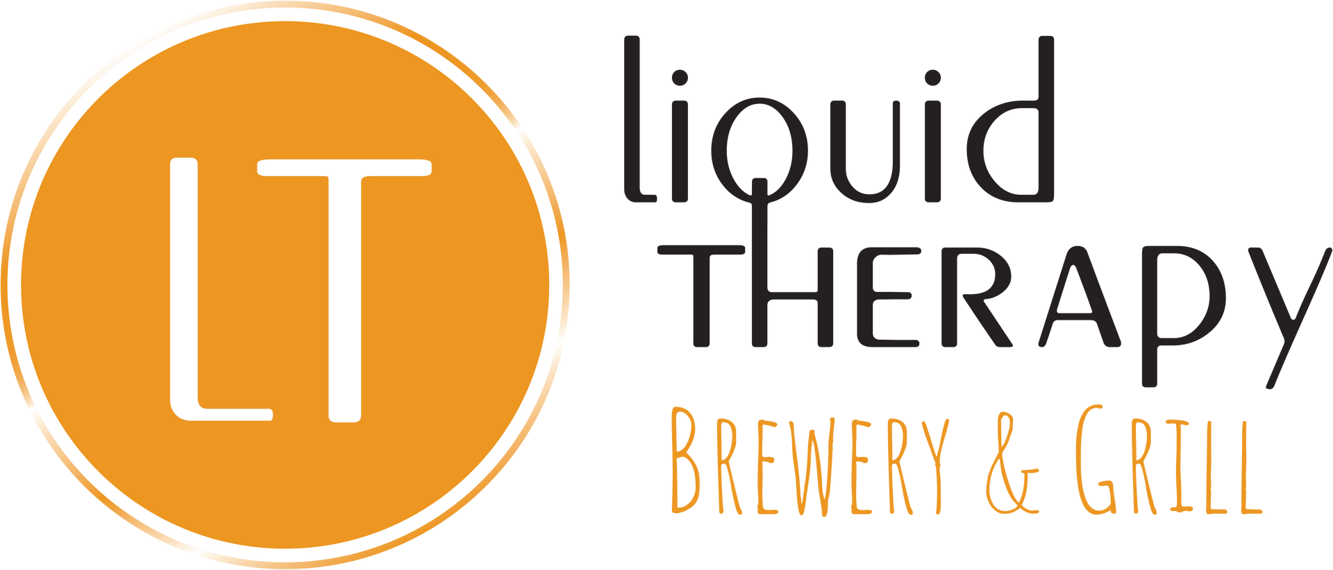 A logo for liquid therapy brewery is shown