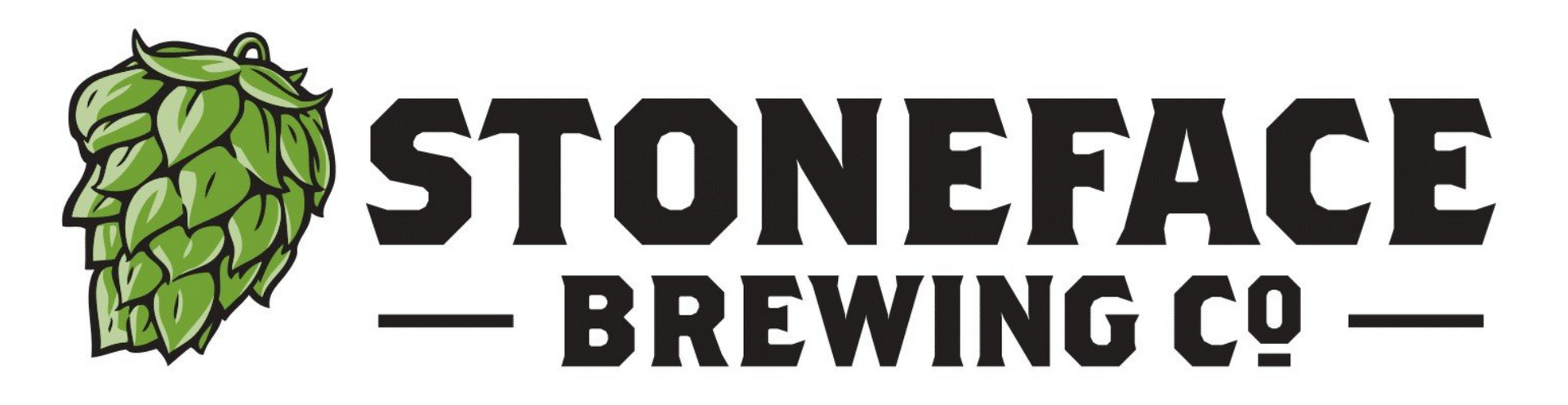 A logo for stoneface brewing company with a hop on it
