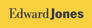 The edward jones logo is on a yellow background.