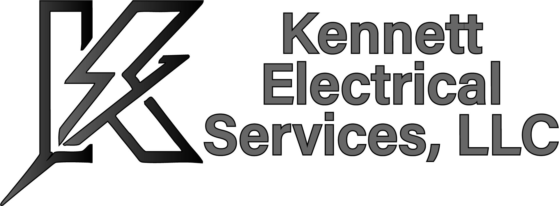 A logo for kennett electrical services with a lightning bolt