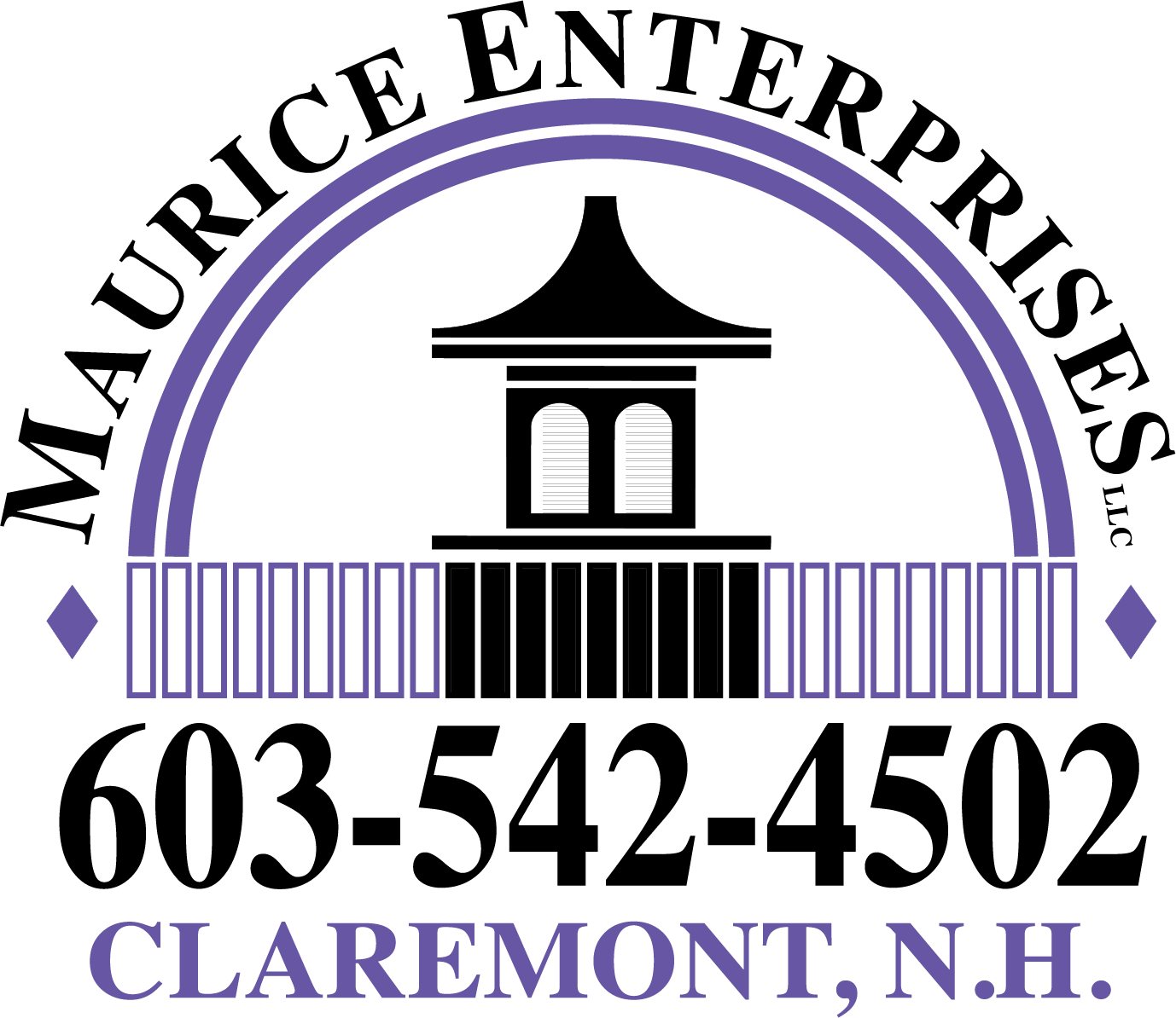 The maurice 's enterprises logo is black and white on a white background.