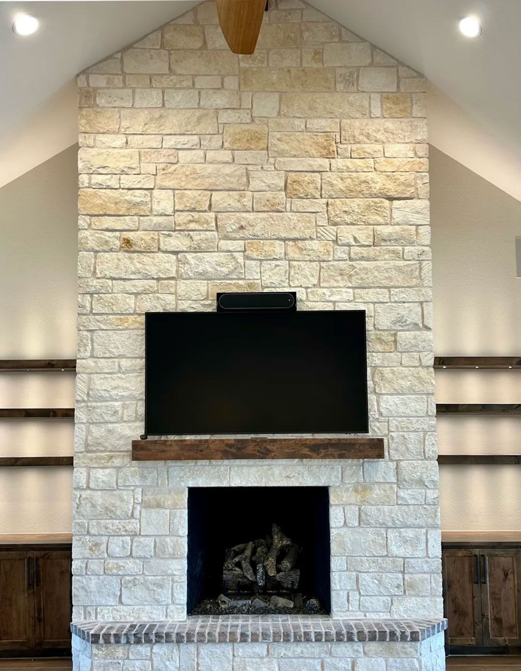 Beautiful Stone Fireplace Roger Townsend Construction  Co. Quality Custom Homes North Texas  Pottsboro  Lake Texoma 