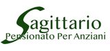 A green and white logo for sagittario pensionato per anziani