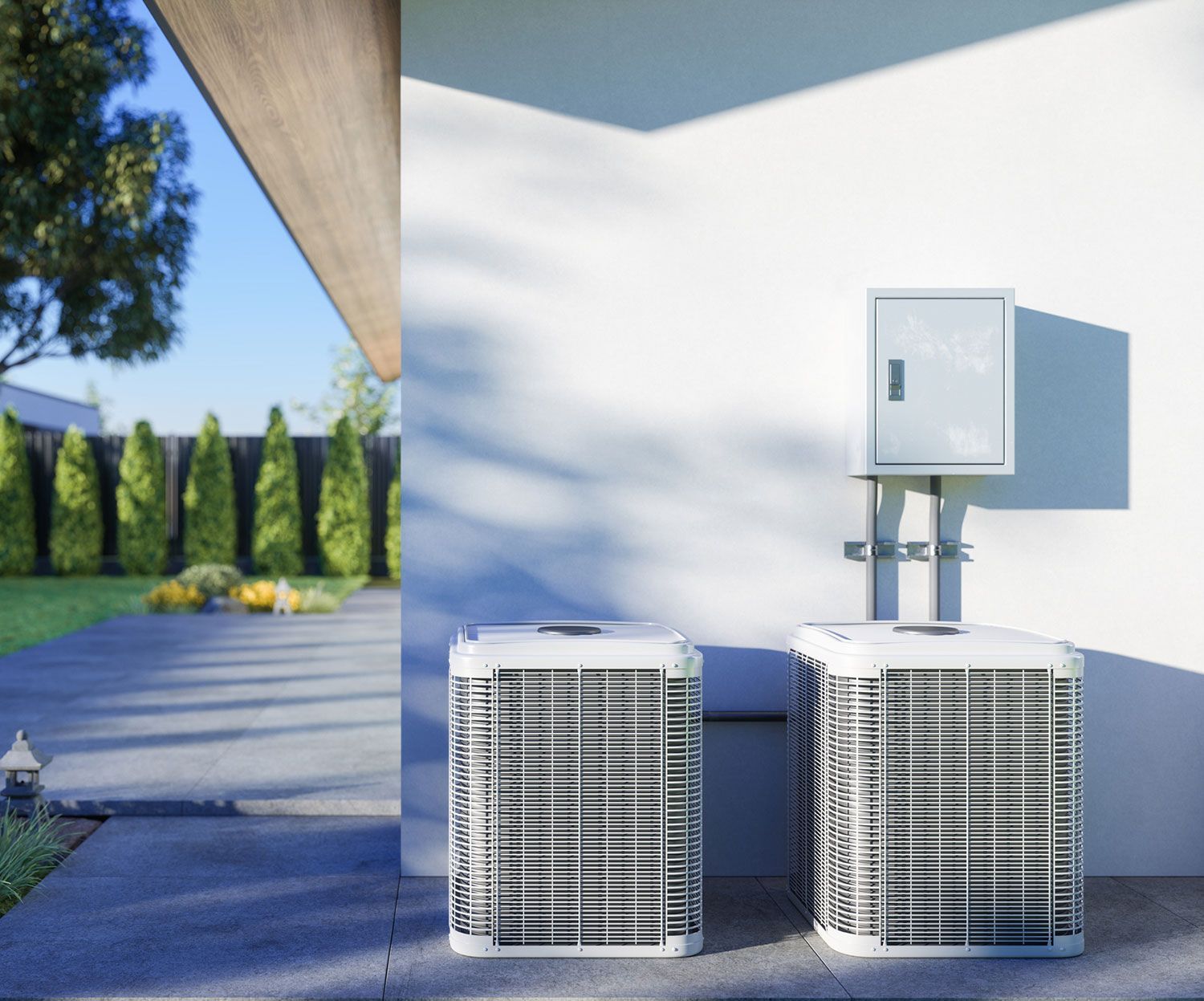 HVAC Units on Backyard — Cato, NY — Quality Heating & Cooling