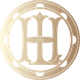 Gold monogram of the letters