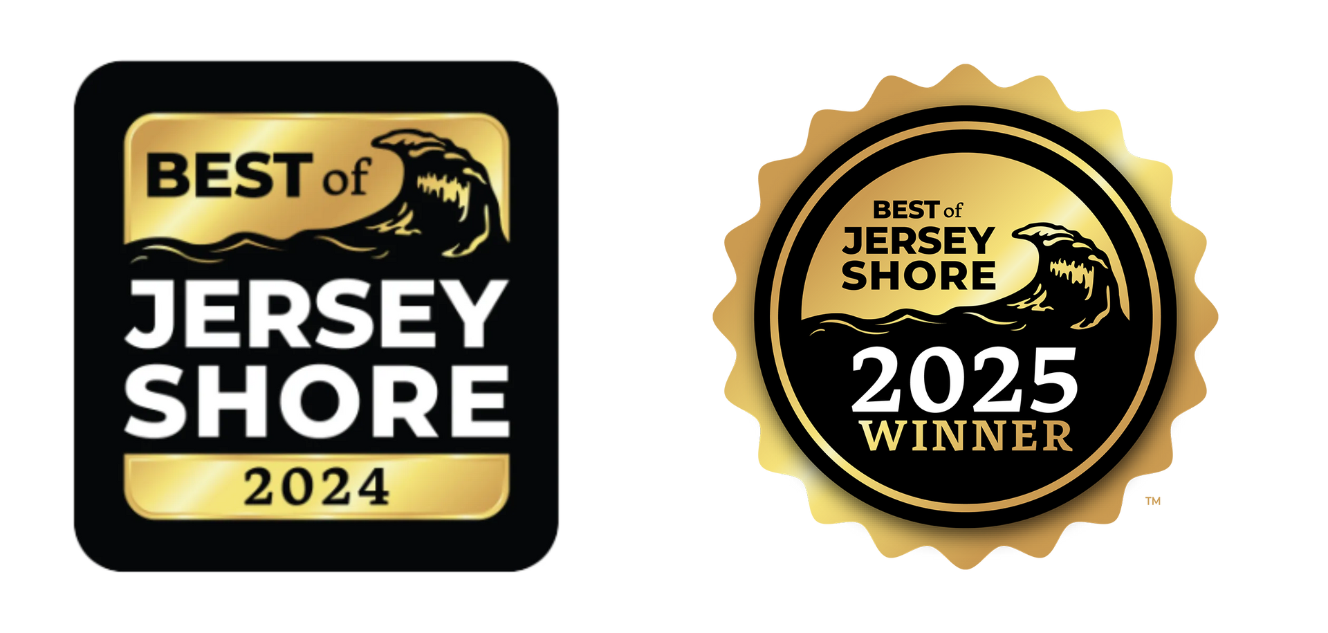 A logo for the best of jersey shore in 2024 and 2025