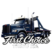 Dark blue tow truck with 