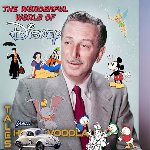 A poster for the wonderful world of disney features walt disney