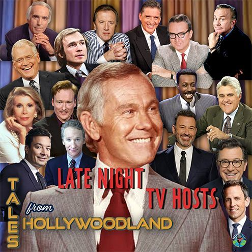 A collage of late night tv hosts from hollywoodland