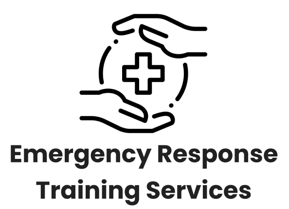 Hands cupping a medical cross icon, representing Emergency Response Training Services.