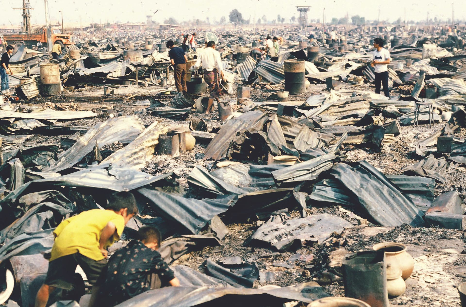 Doug Hulcher Collection - Morning after the fire at Nong Khai