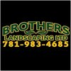 Brothers Landscaping Ltd. logo in green and gold on a black background with a phone number.