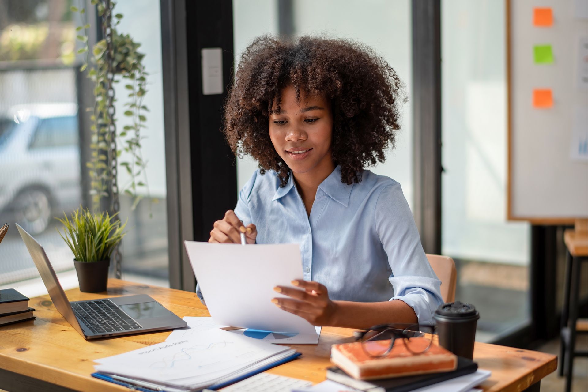 Accountant Checking the Document