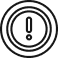 Exclamation mark inside of a circle, signifying warning or alert. | Morin Brothers Automotive