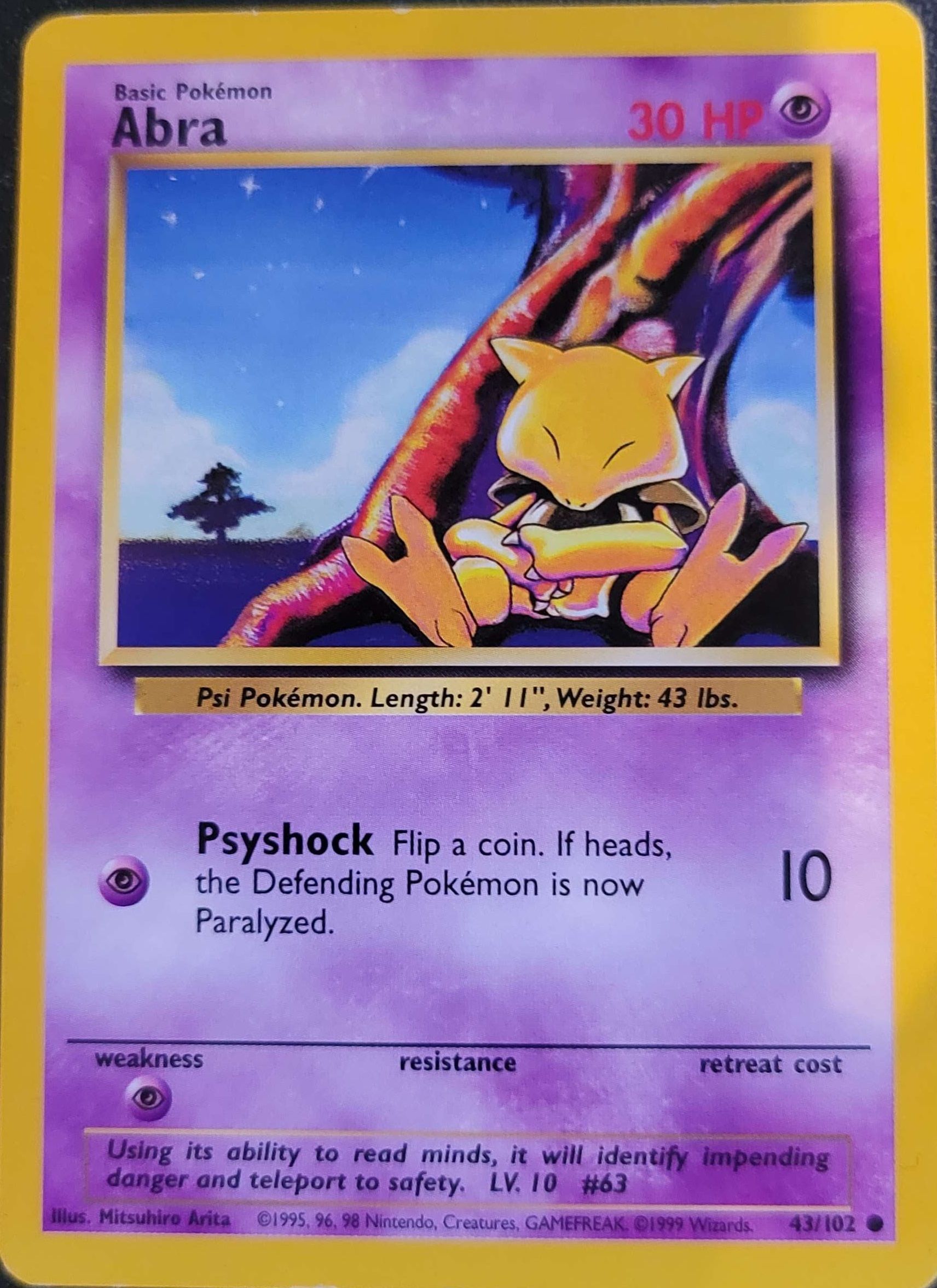 pokemon card abra lightly played