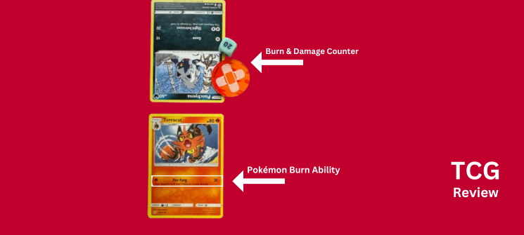 Pokémon TCG burn status effect example