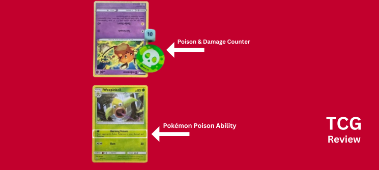 Pokémon TCG poison status effect example