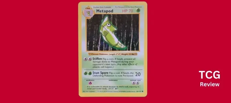 a shadowless Metapod Pokémon card