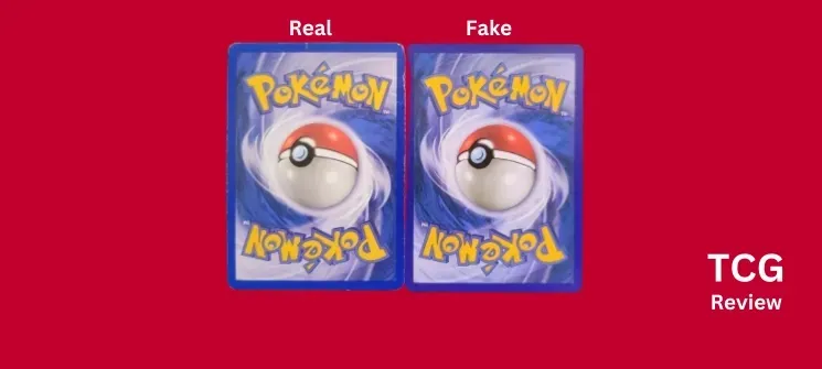 Real and fake Pokémon card back example