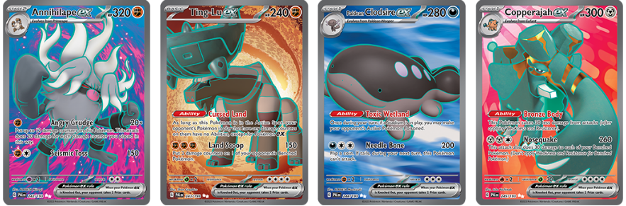 Pokémon Annihilape EX, Ting-Lu EX, Clodsire EX, Copperajah EX from Paldea Evolved