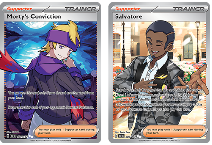  full art Pokémon Trainer cards Morty's Conviction, Salvatore