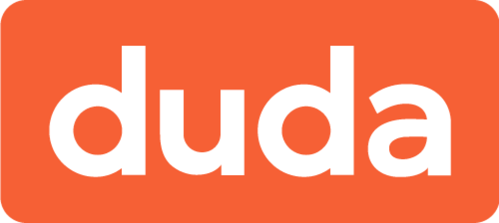 The word duda is written in white letters on an orange background.