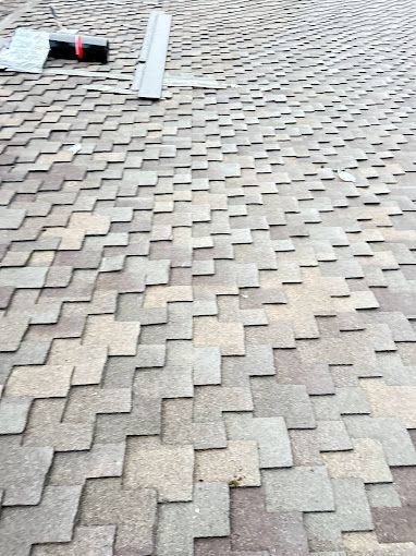 A roof with a lot of shingles on it