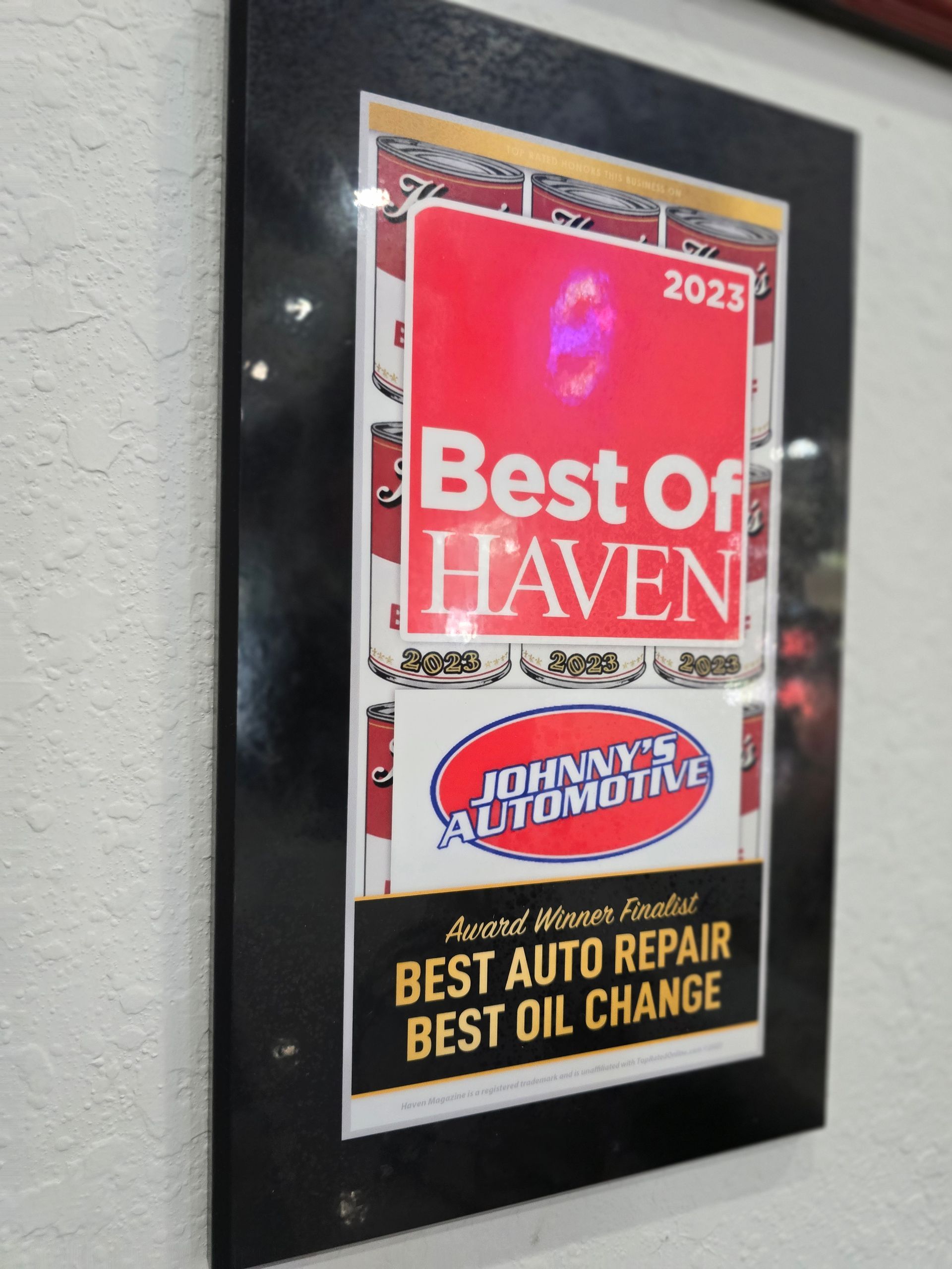 Framed award: