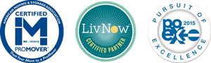 A certified m promoter livnow and pursuit of excellence logos