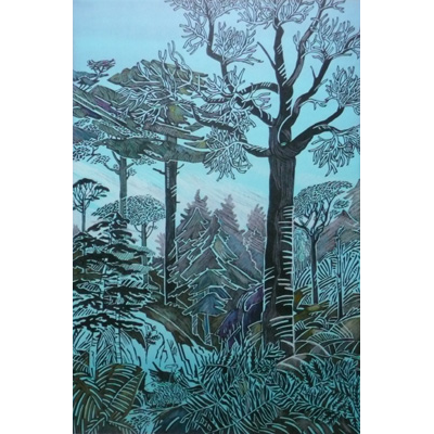 Yak And Vulture In The Forest